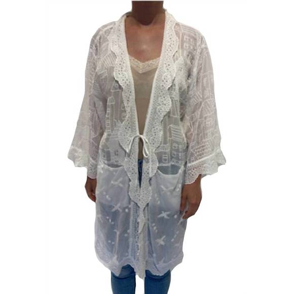 NEW JOHNNY WAS house ecaterina kimono in white - Picture 1 of 1